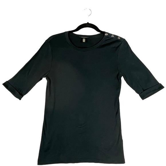 Ralph Lauren Black Label Tops - Ralph Lauren Black Label Black 100% Mercerized Cotton Top- L Chic Classic Staple